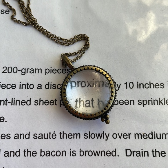 COPY - Magnifying Glass Pendant Necklace, Lucky Brand, Antique - Picture 9 of 16